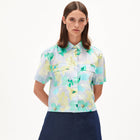 Elianaa Aqua Floral Shirt morning sky