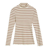 Fatimaa Double Stripes LS Top cacao-undyed