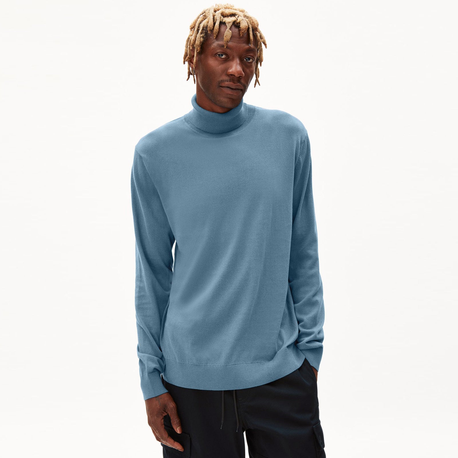 Glaan Rollneck Jumper blue steel