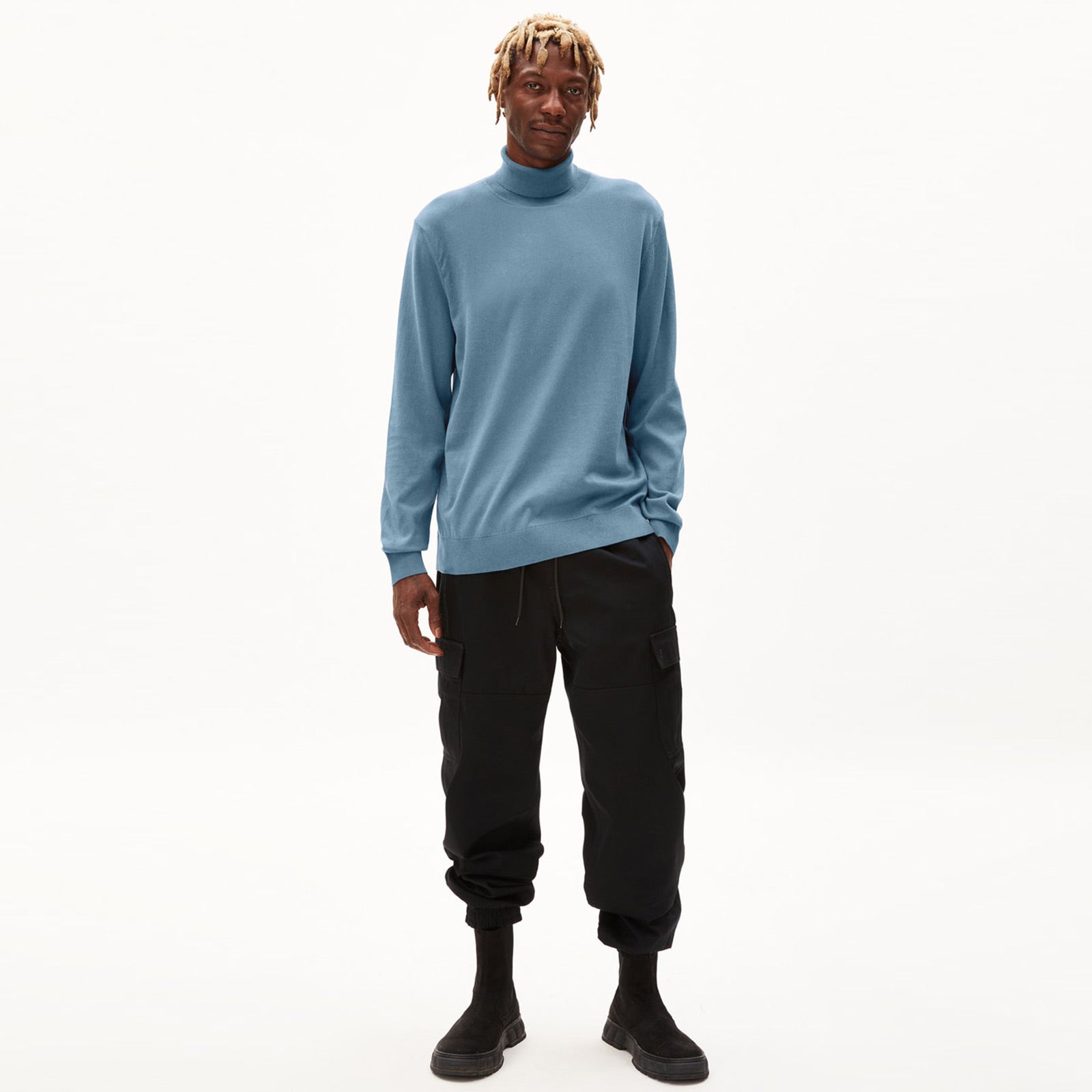 Glaan Rollneck Jumper blue steel