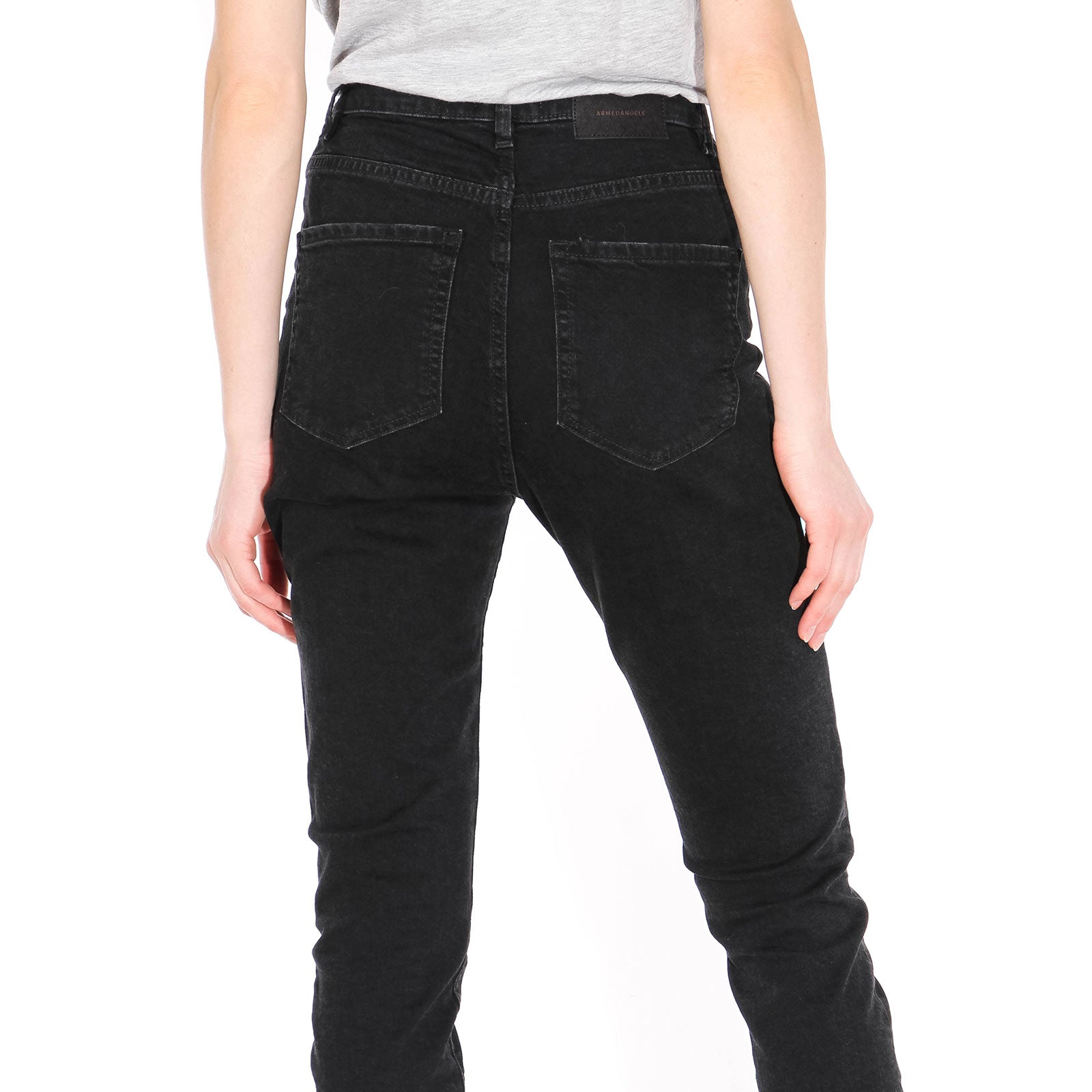 Ingaa High Waist Jeans washed down black