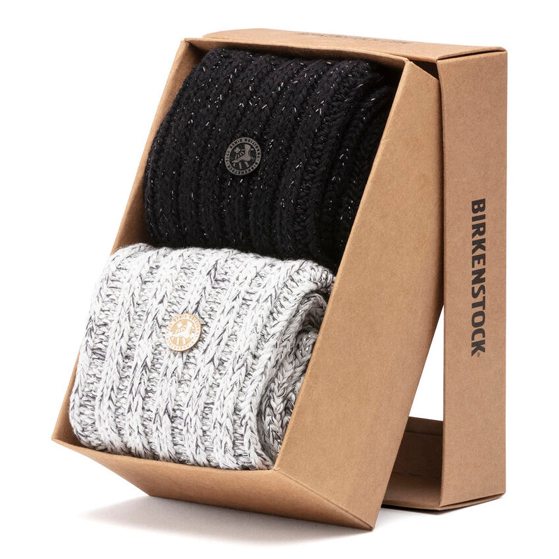 Gift Box Twist Socks grey white silver / black