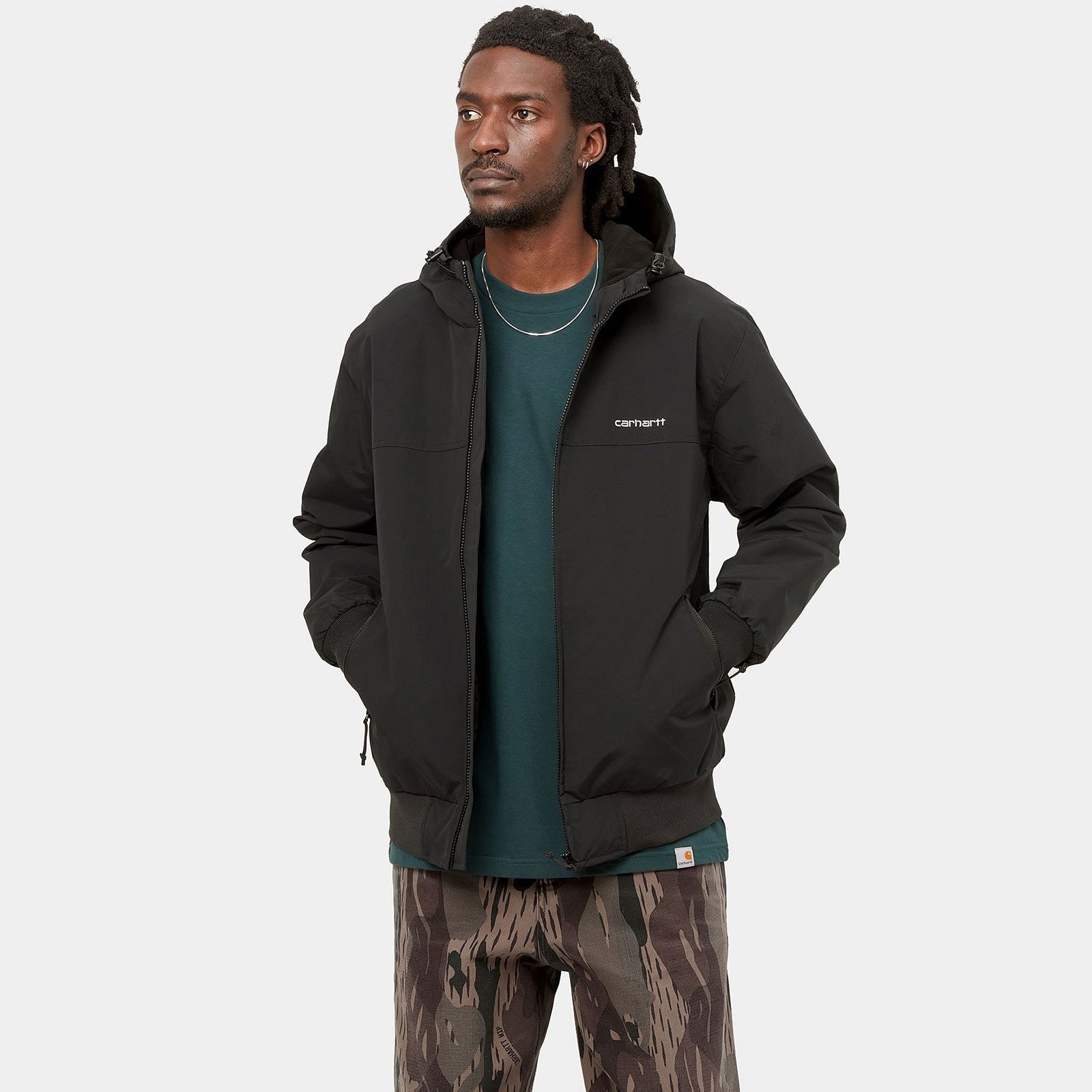 Hooded Sail Jacket Black/White