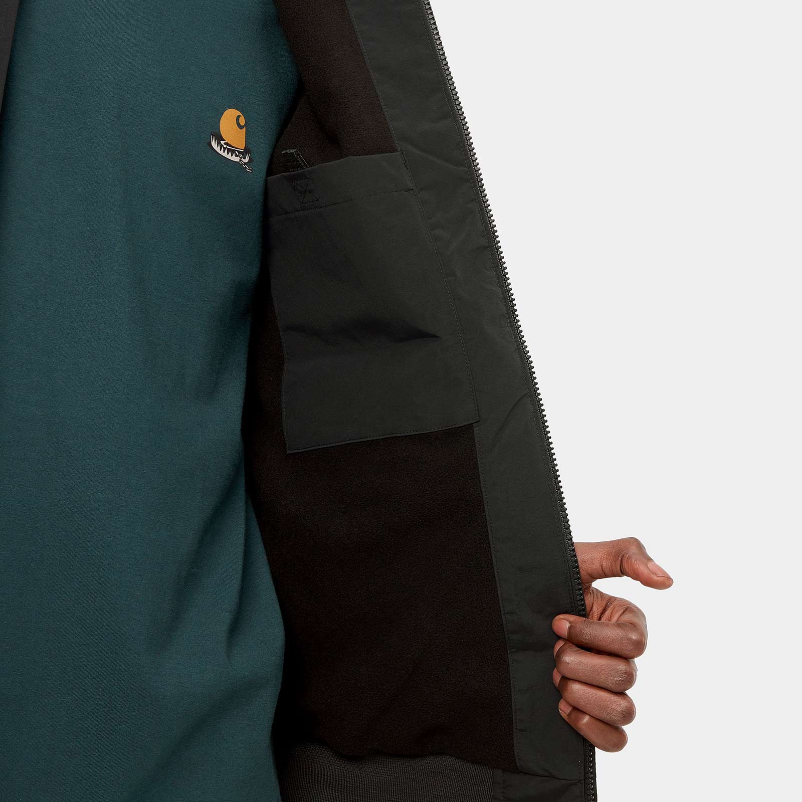 Hooded Sail Jacket Black/White