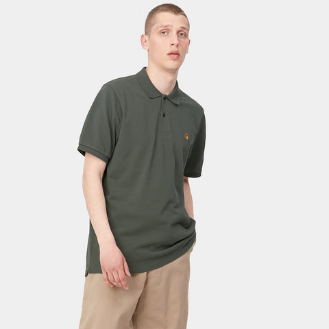 S/S Chase Pique Polo thyme/gold
