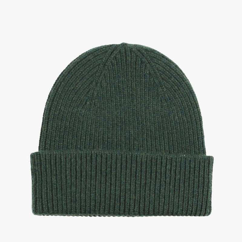Merino Wool Beanie emerald green