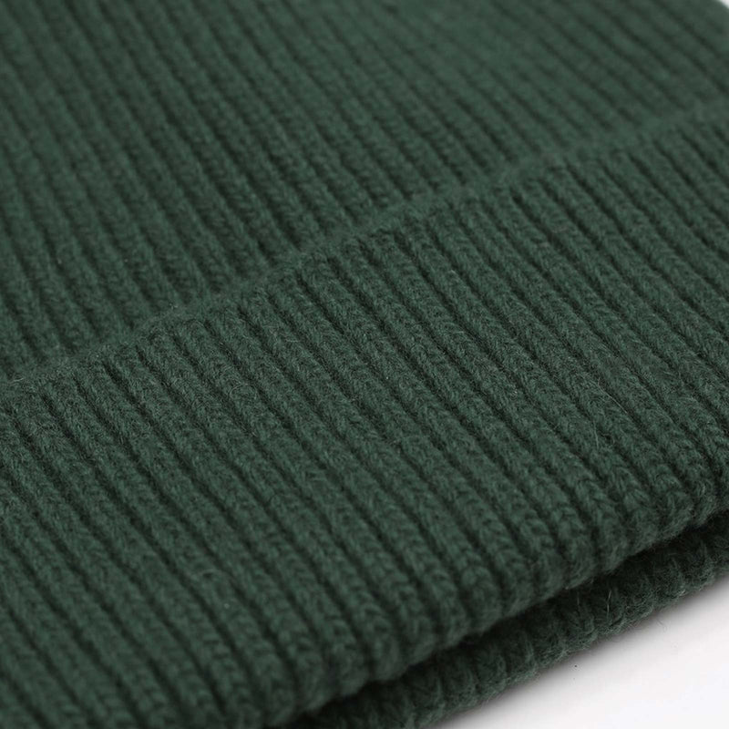 Merino Wool Beanie emerald green