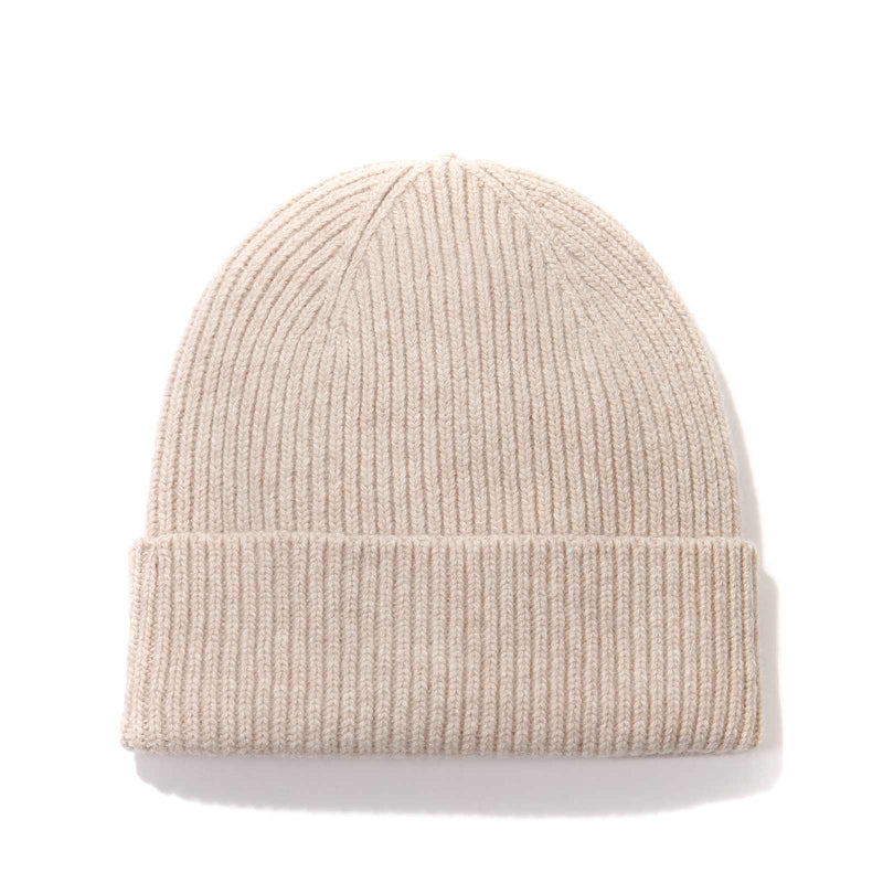 Merino Wool Beanie ivory white