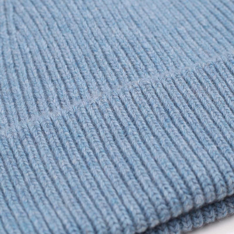 Merino Wool Beanie stone blue