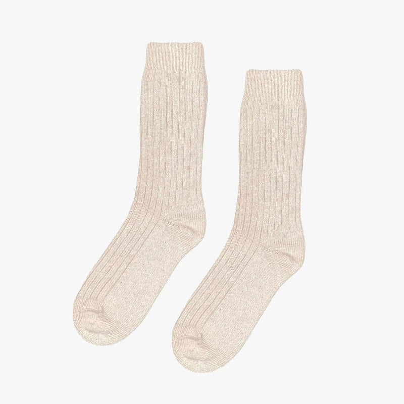 Merino Wool Blend Socks ivory white