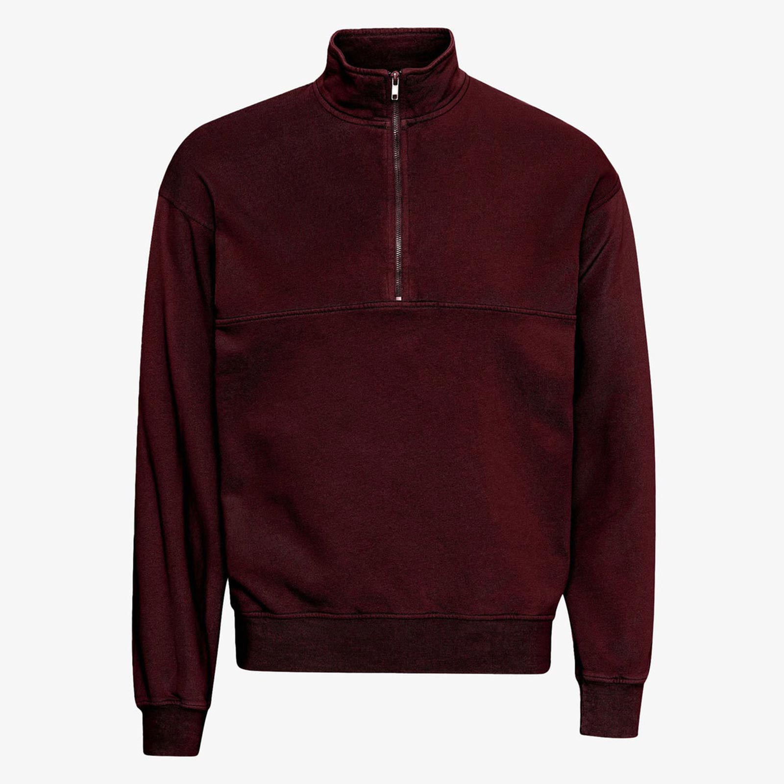 Organic Quarter Zip oxblood red