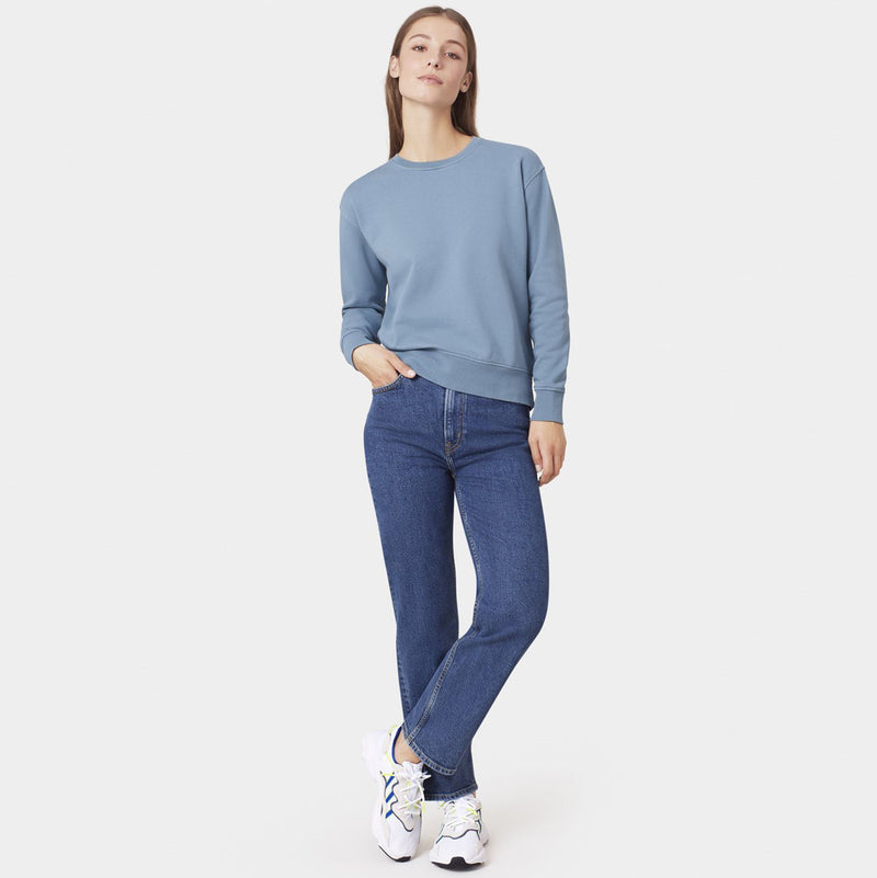 W Classic Organic Crew stone blue