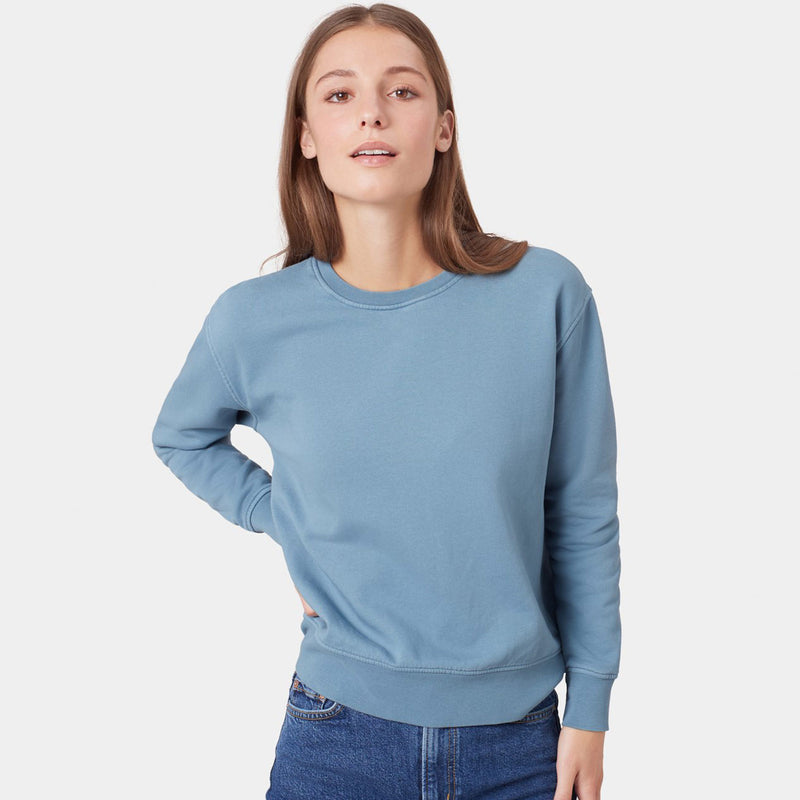 W Classic Organic Crew stone blue