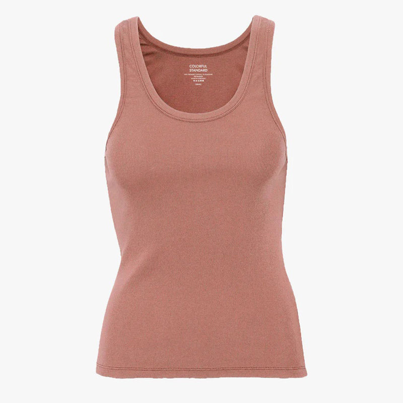 Women Organic Rib Tank Top rosewood mist