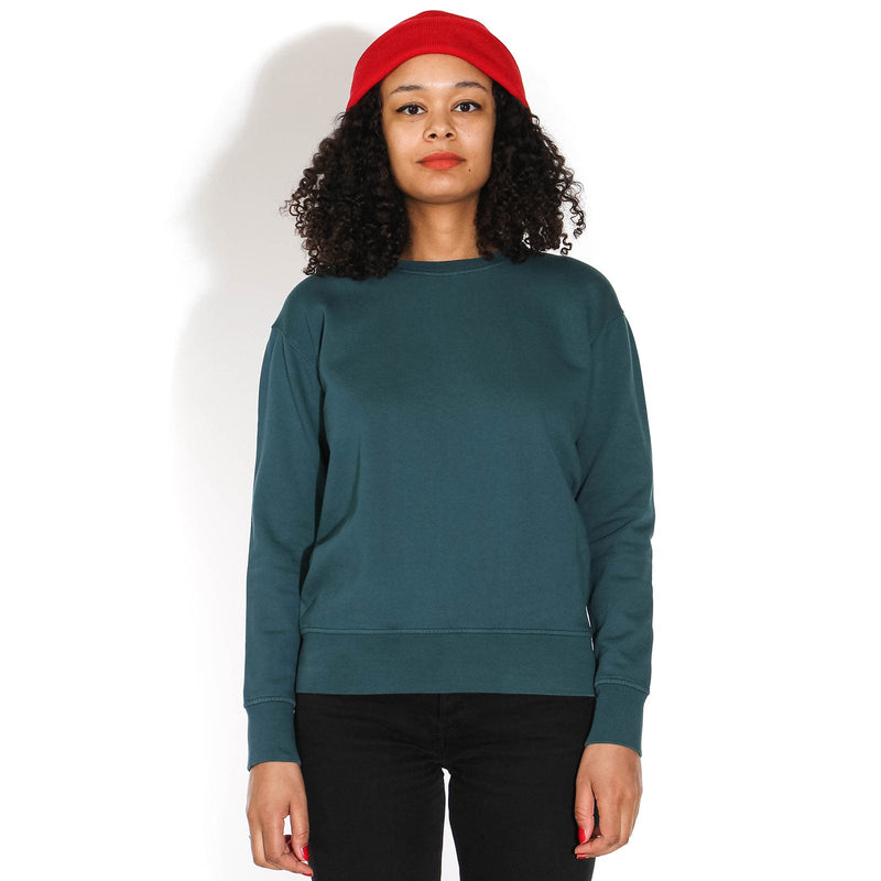 W Classic Organic Crew ocean green Colorful Standard