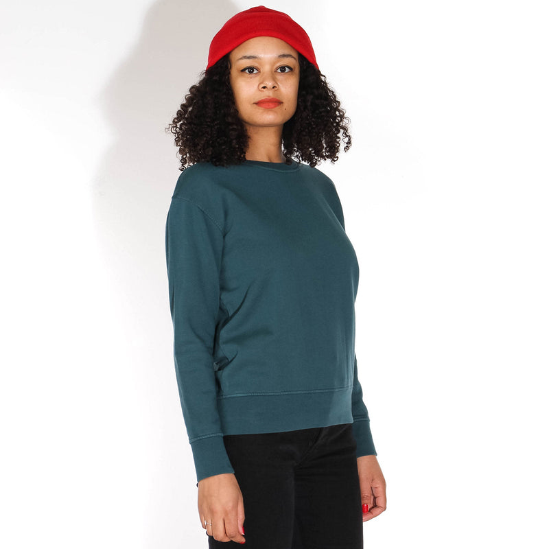 W Classic Organic Crew ocean green Colorful Standard