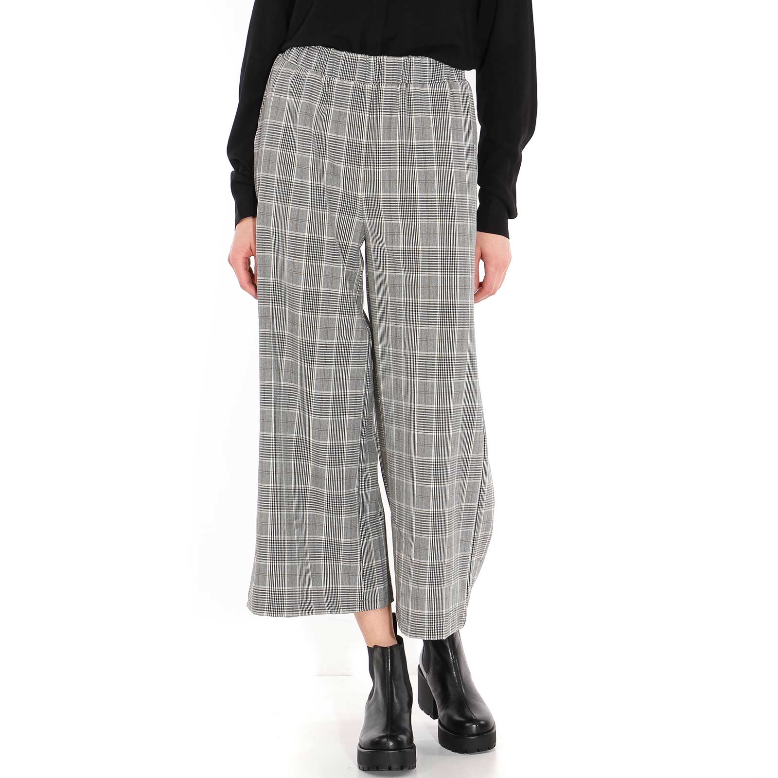 Abel Trousers black white check