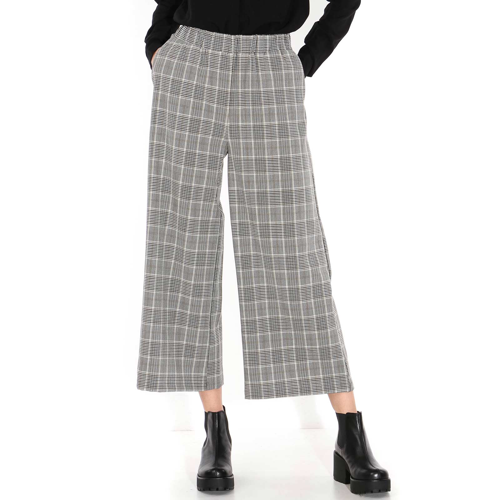 Abel Trousers black white check