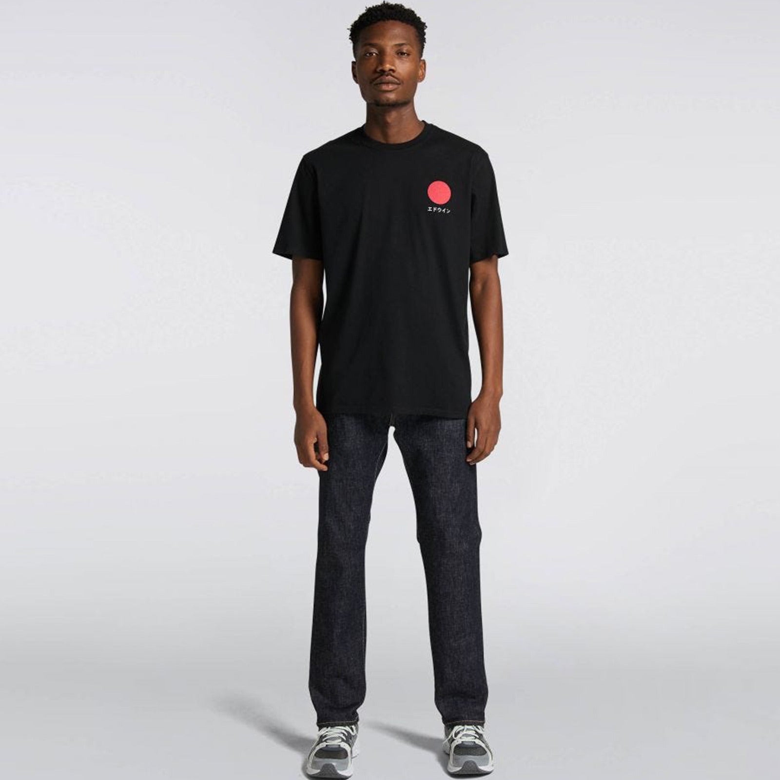 Japanese Sun TS Single Jersey black garment washed