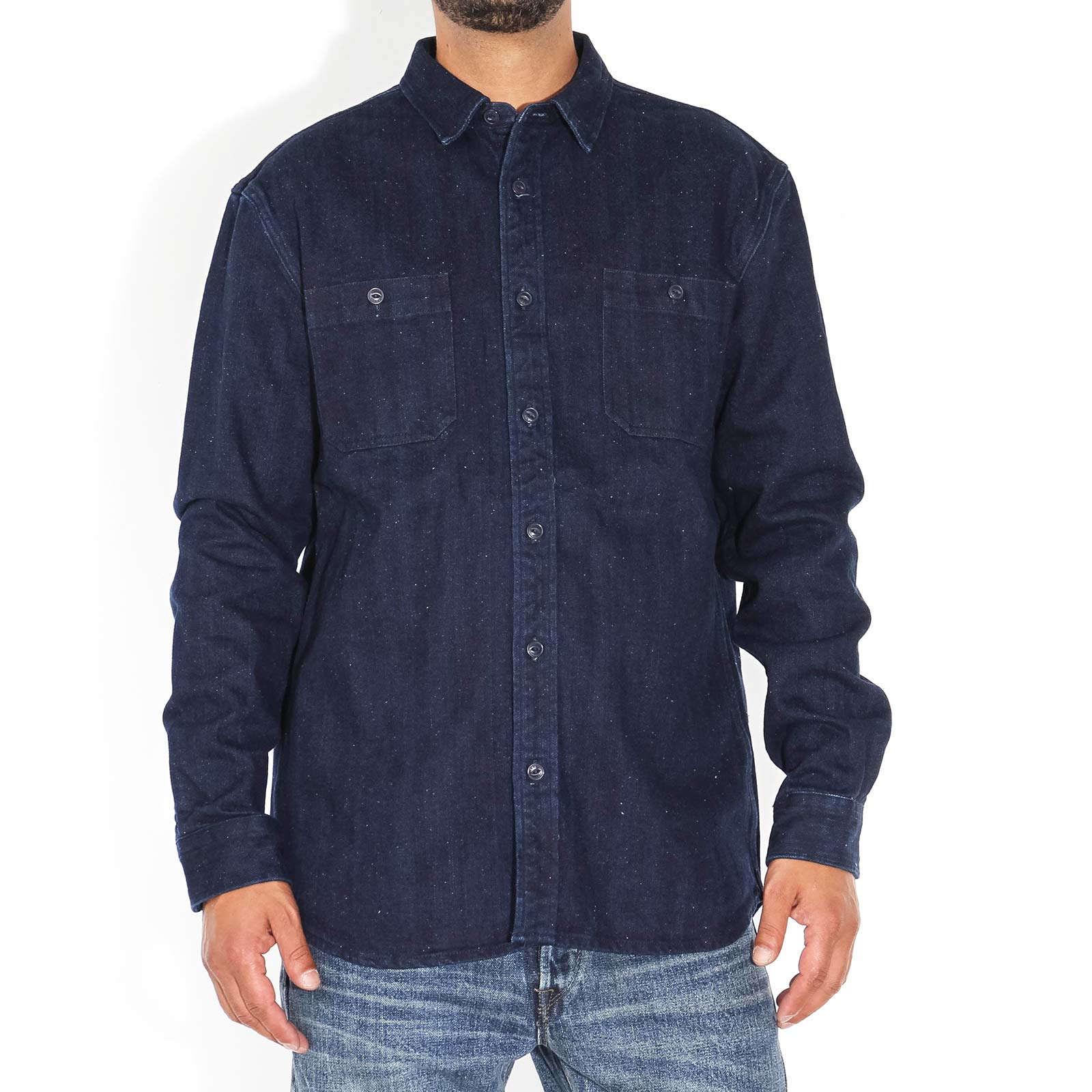 Labour Shirt LS indigo garment washed