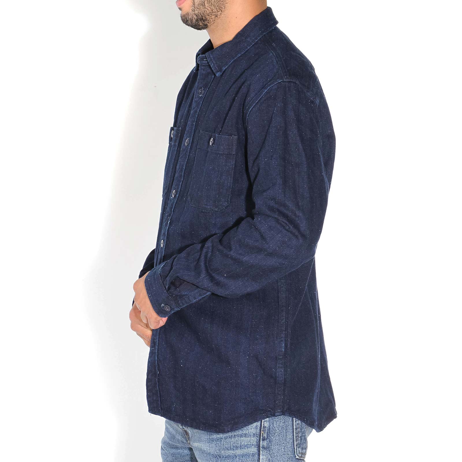 Labour Shirt LS indigo garment washed