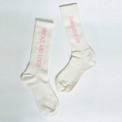 Emb Socks 23135000-2 off white/mauve