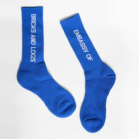 Emb Socks 23135000-3 emb blue/off white