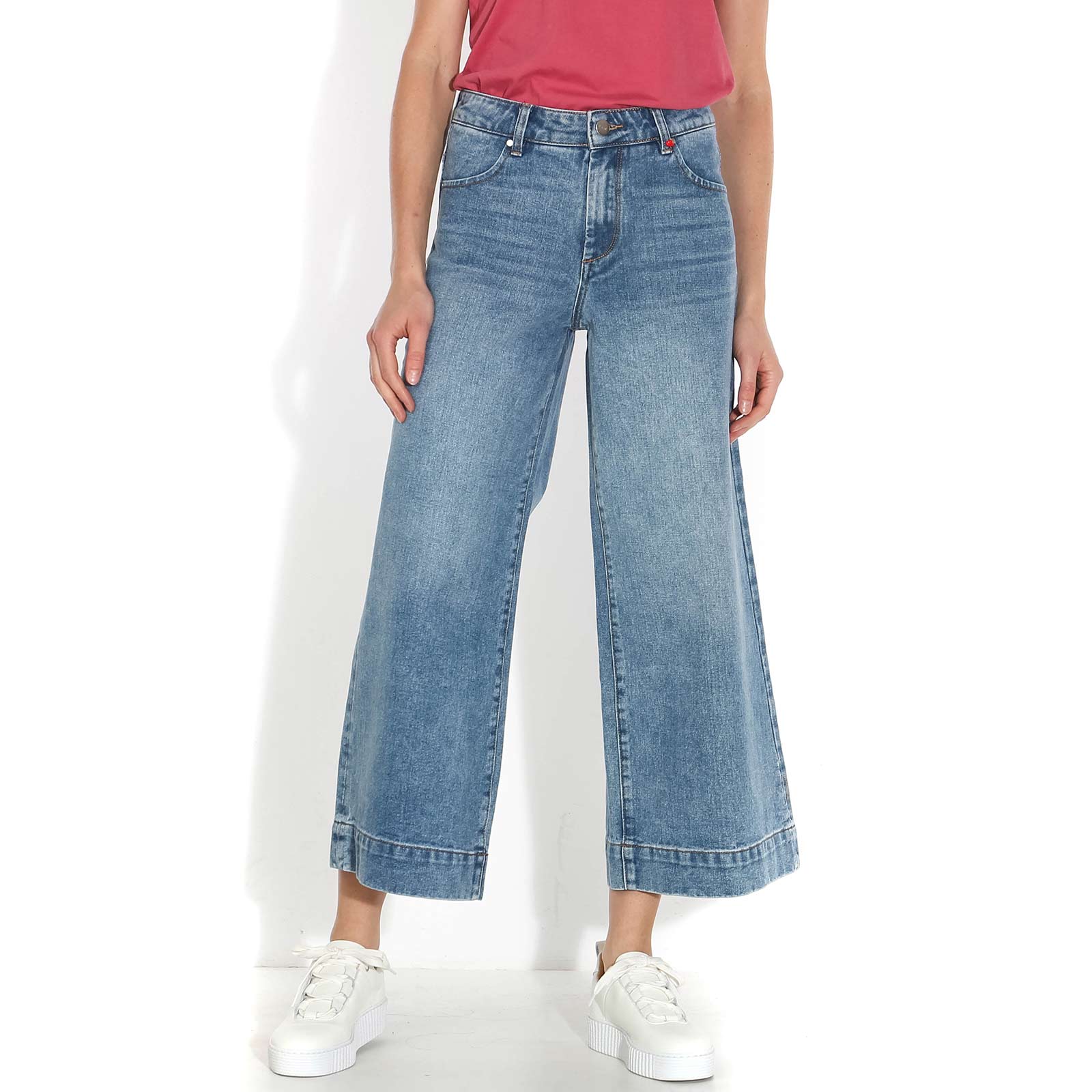 Fanny Wide Cropped Jeans blue