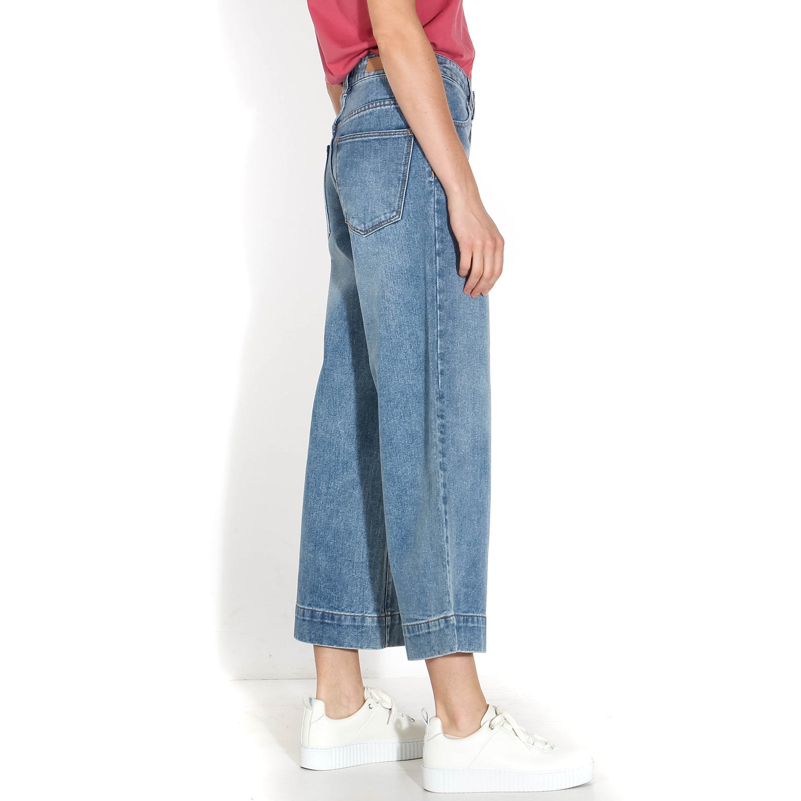 Fanny Wide Cropped Jeans blue