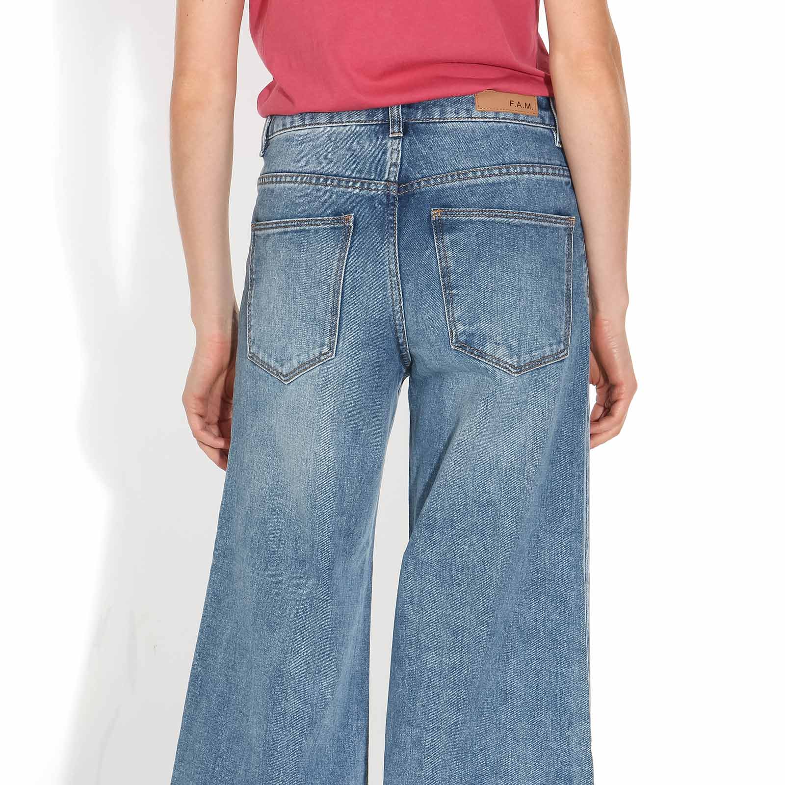 Fanny Wide Cropped Jeans blue