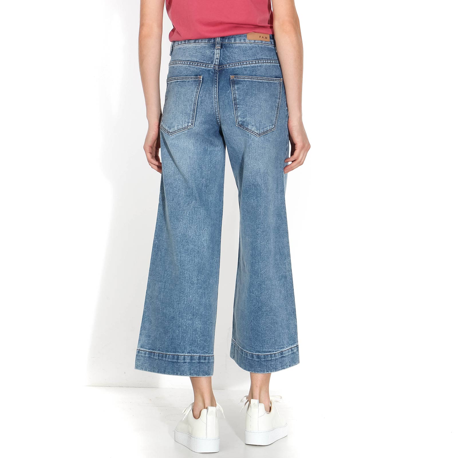 Fanny Wide Cropped Jeans blue