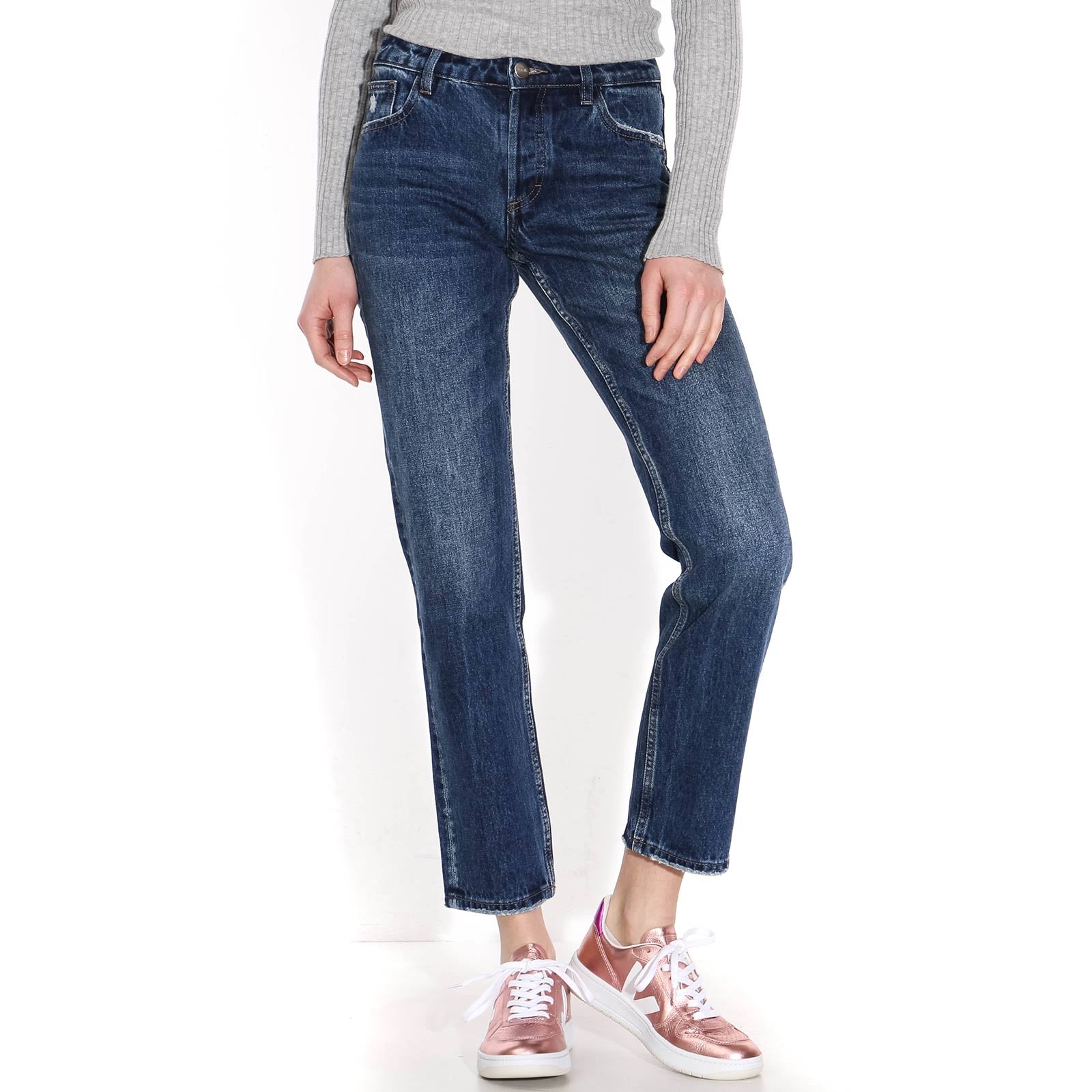 Kelly Mid Waist Slim Jeans stone