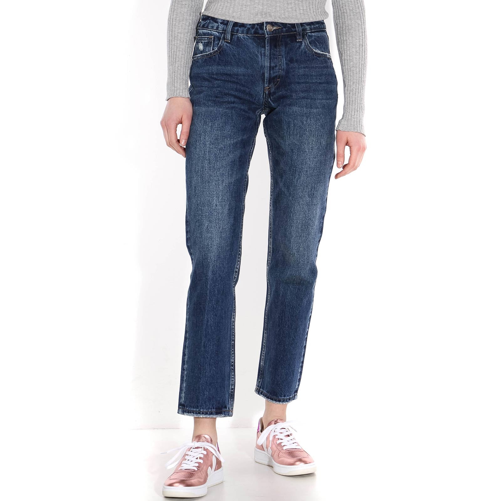 Kelly Mid Waist Slim Jeans stone