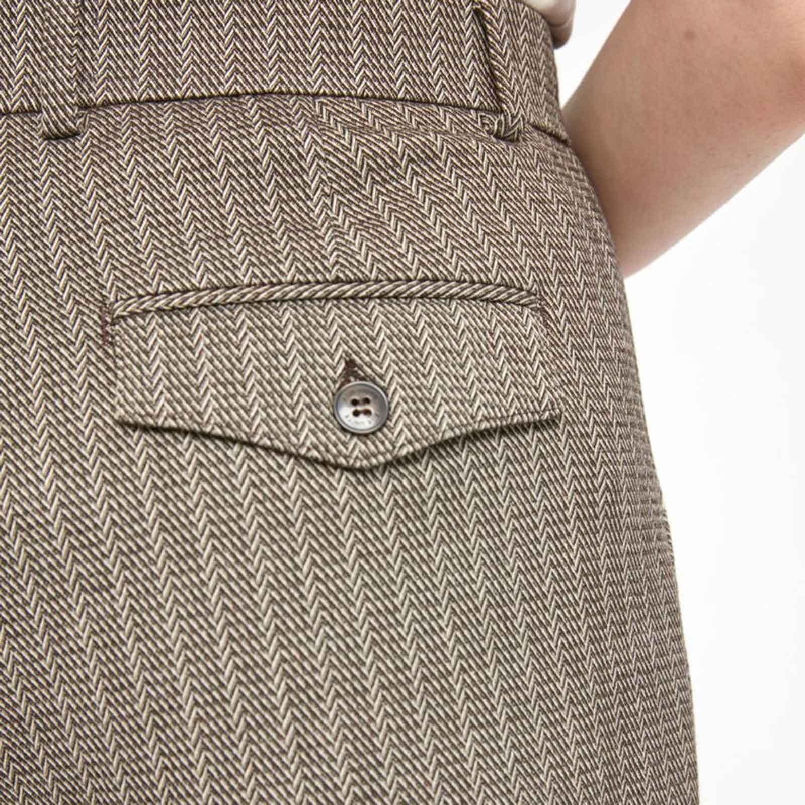 Malou FV 754 Trousers brown sand herringbone