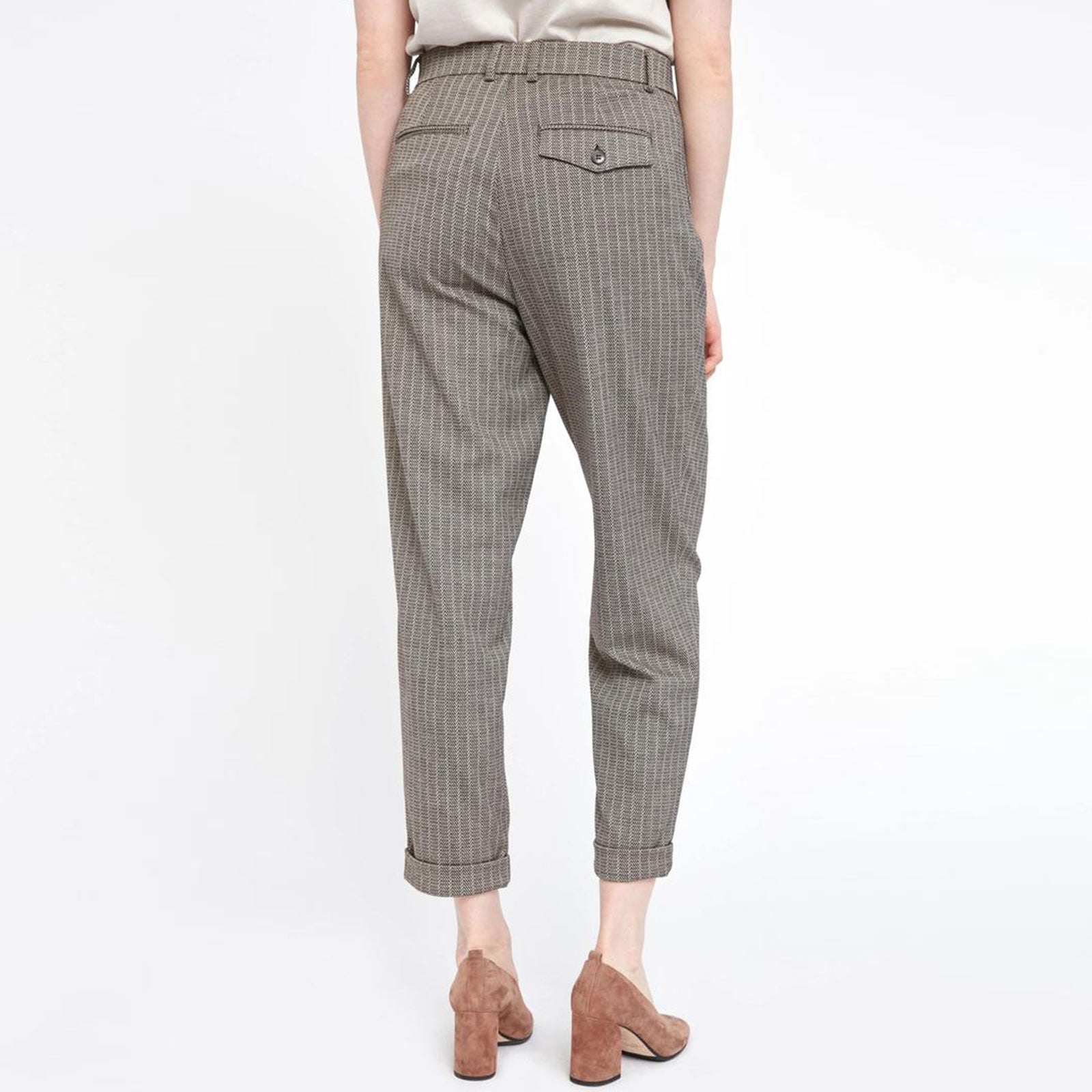 Malou FV 754 Trousers brown sand herringbone