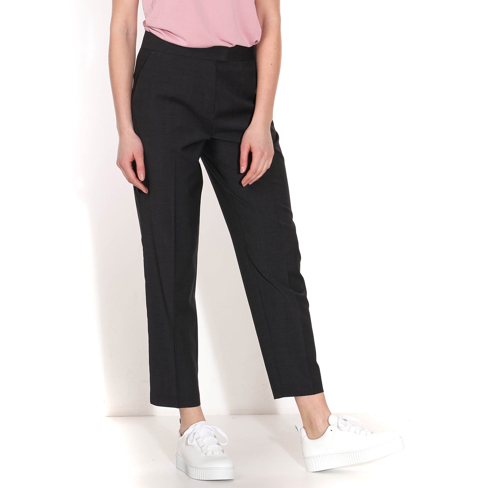 Aura Straigt Ankle Pants darkgrey mel