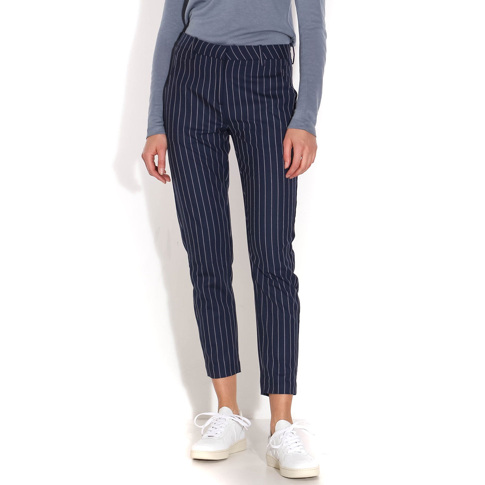 Kylie Crop 512 navy stripe