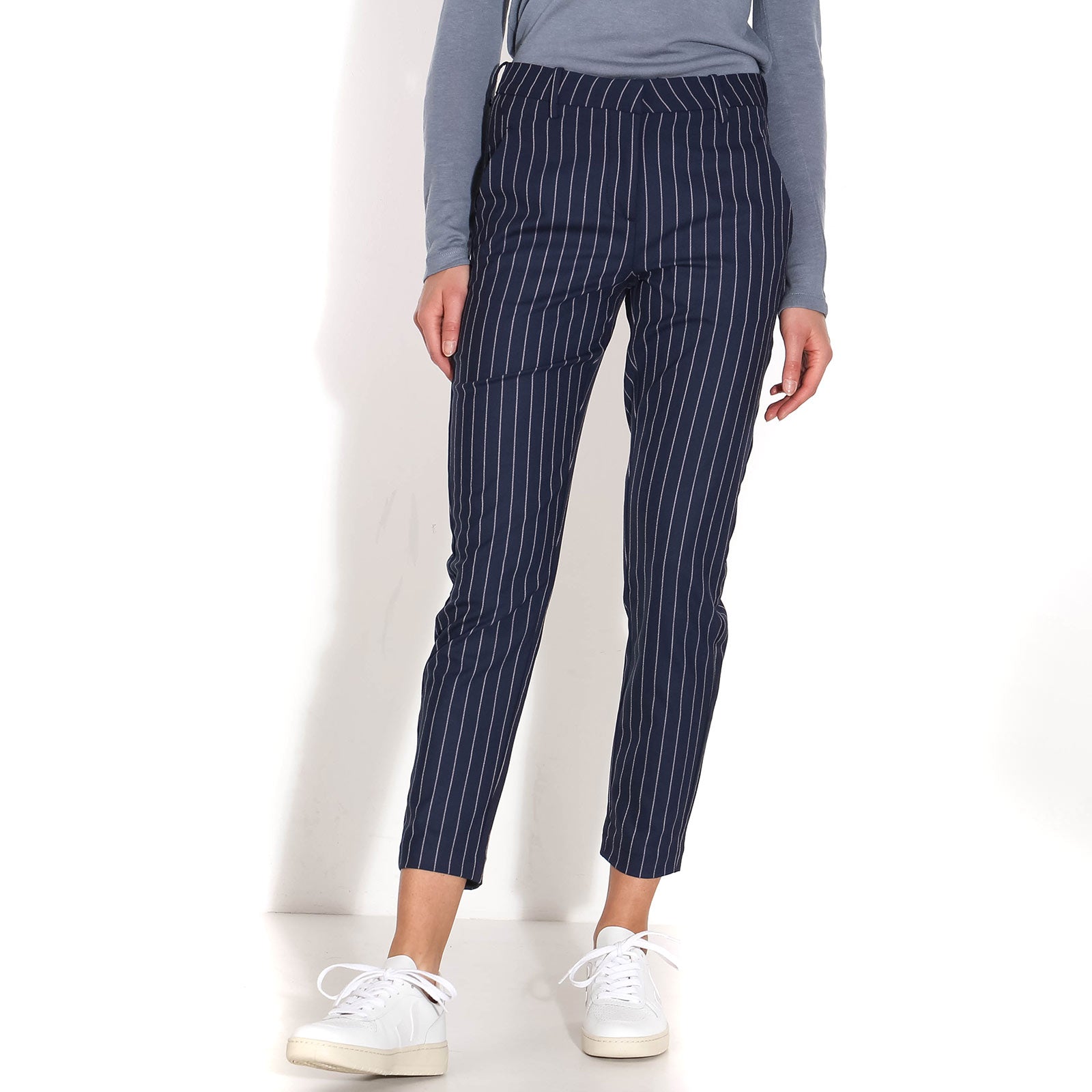 Kylie Crop 512 navy stripe