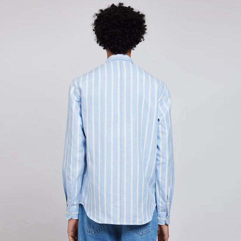 Tokyo Hemp Shirt blue/white stripes