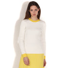 Kamma Knit Jumper white yellow