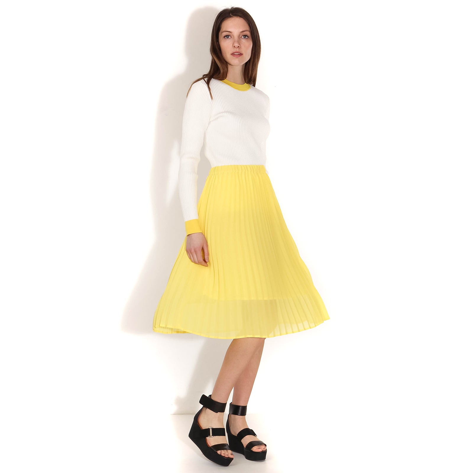 Kamma Knit Jumper white yellow