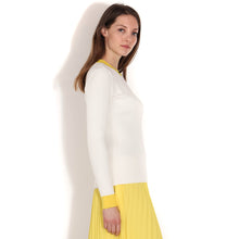 Kamma Knit Jumper white yellow