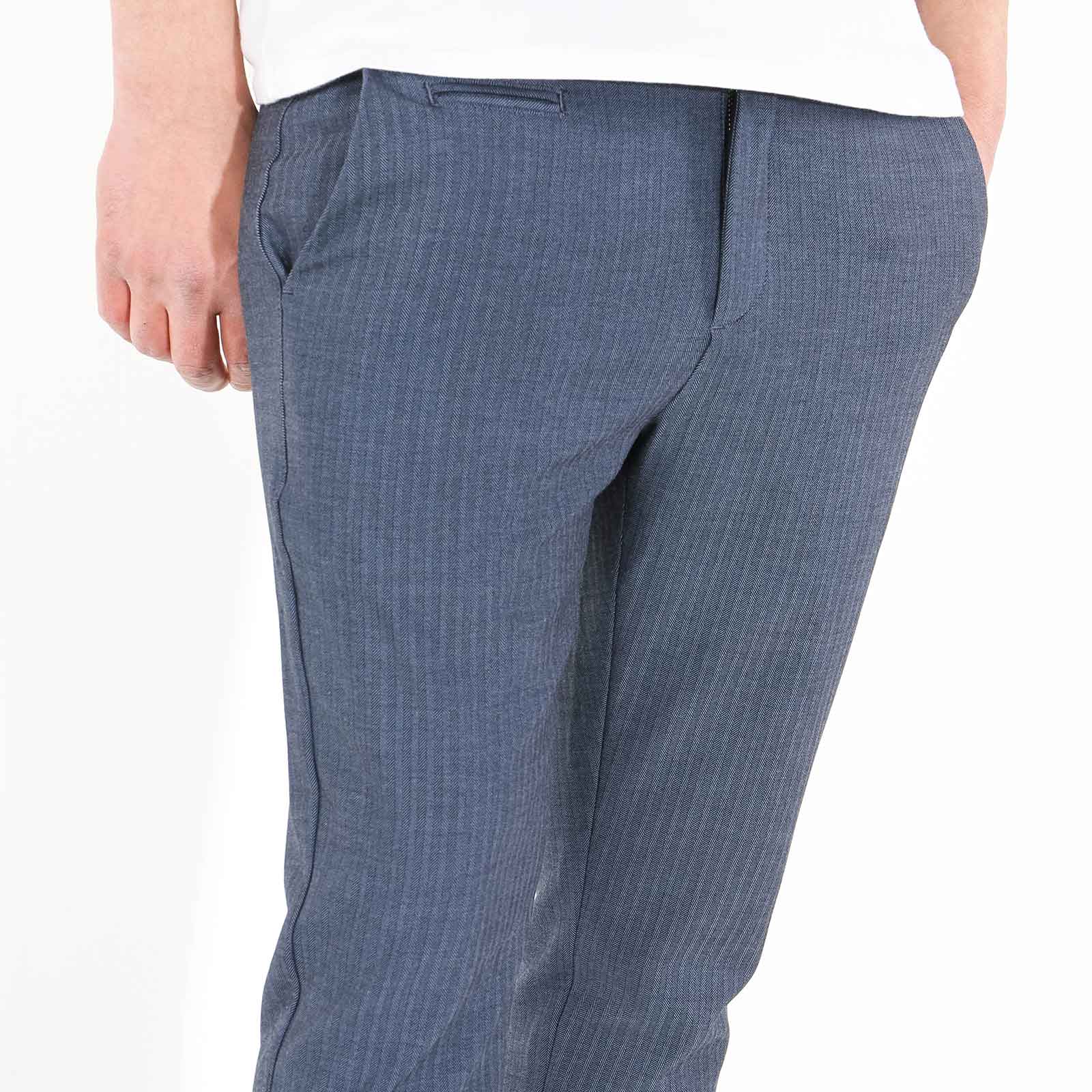 Como Herringbone Pants dark navy