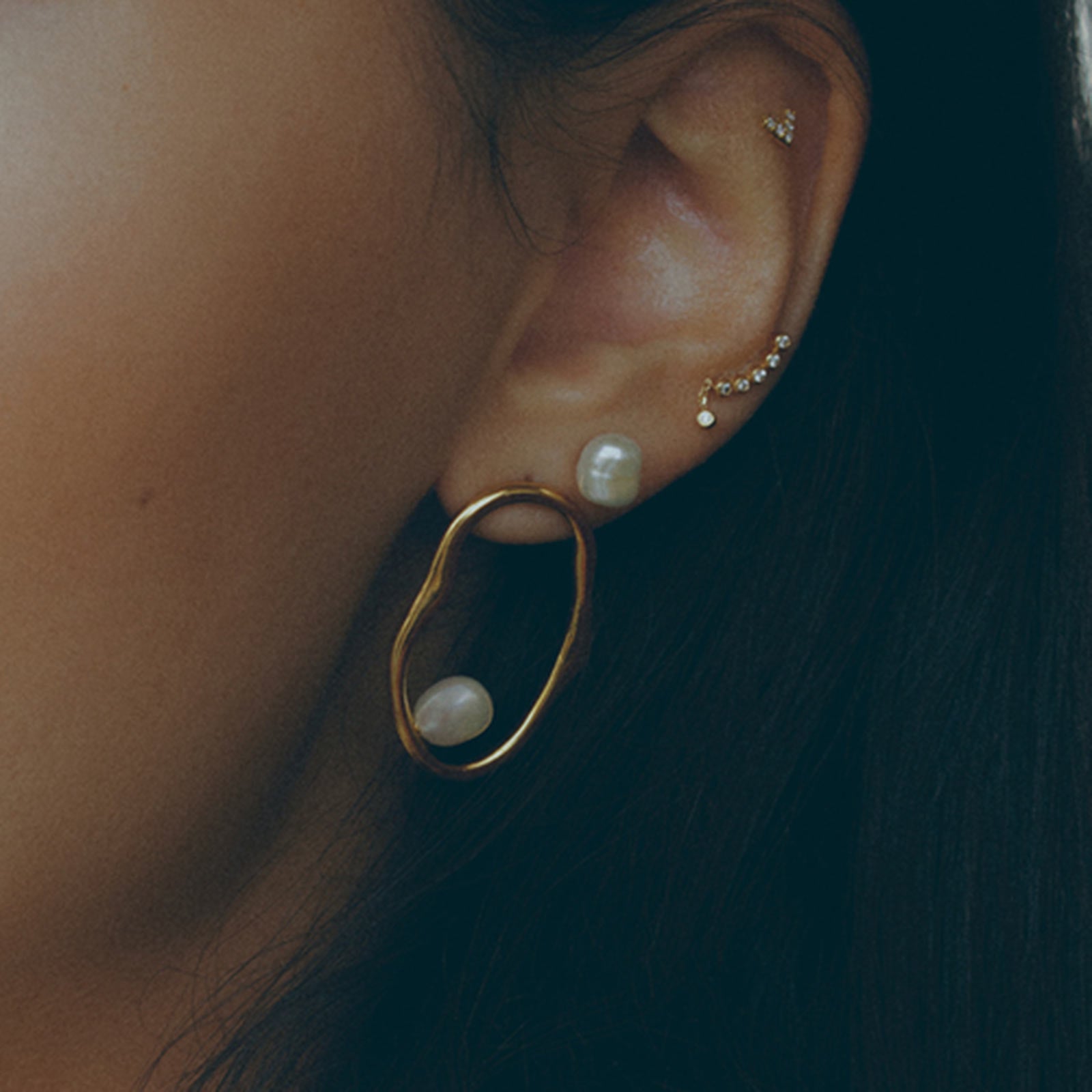 Baroque Helix Stud gold