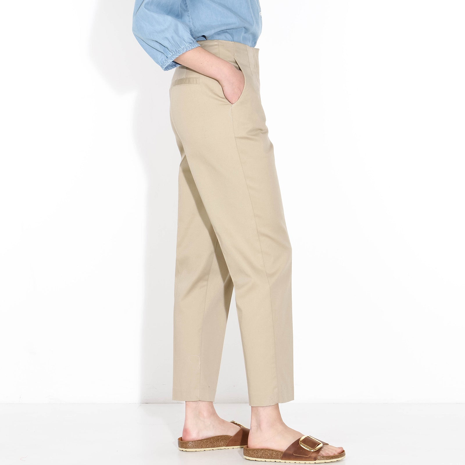 Langley HW Ankle Pants white pepper