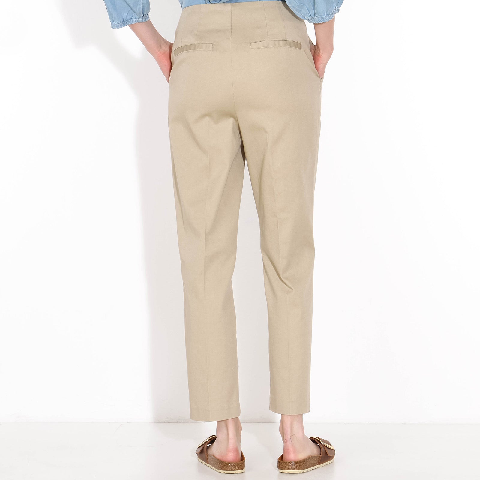 Langley HW Ankle Pants white pepper