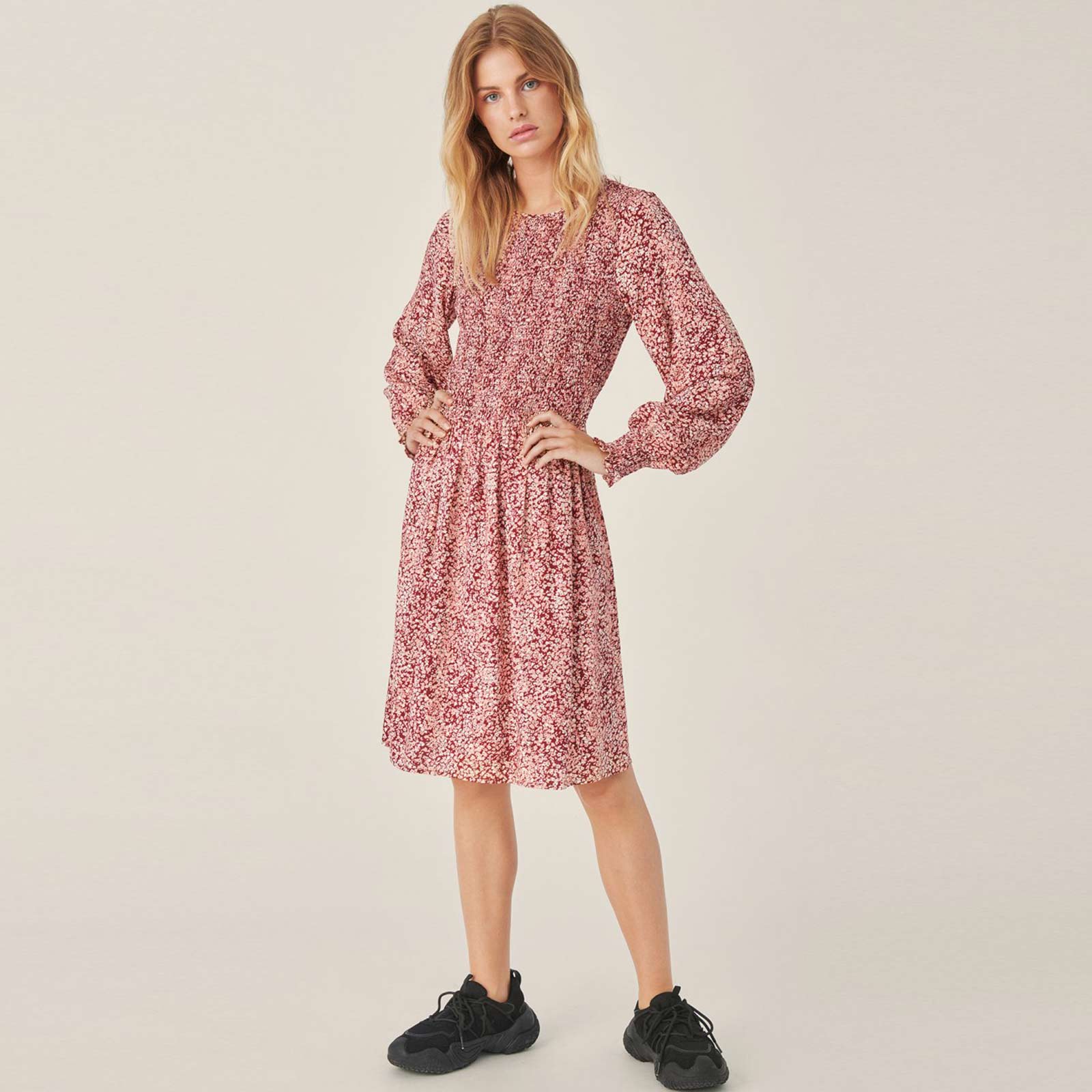 Madelina LS Dress AOP zinfandel flowers