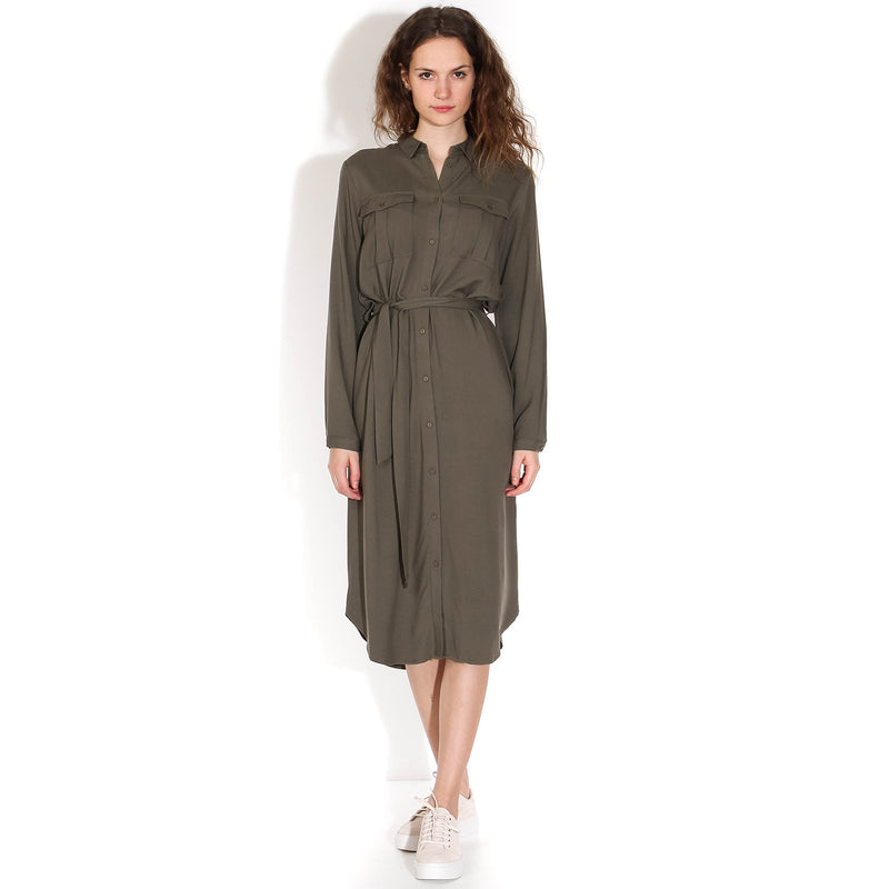 Idina Leia LS Shirt Dress grape leaf