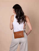 Lexi Woven Leather Bag cognac