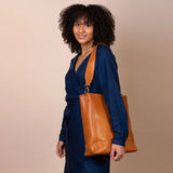 Sofia Stromboli Leather Bag cognac